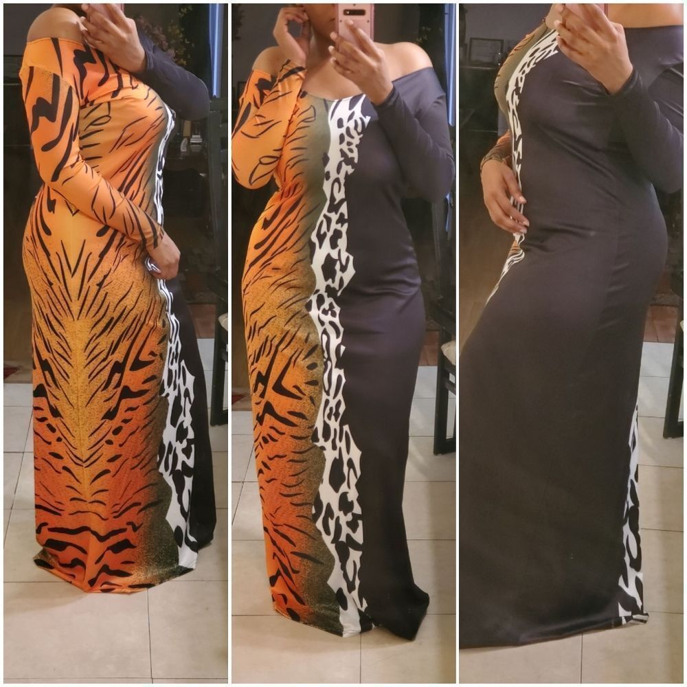 Multi Animal Print Maxi Dress - Picture 1 of 4